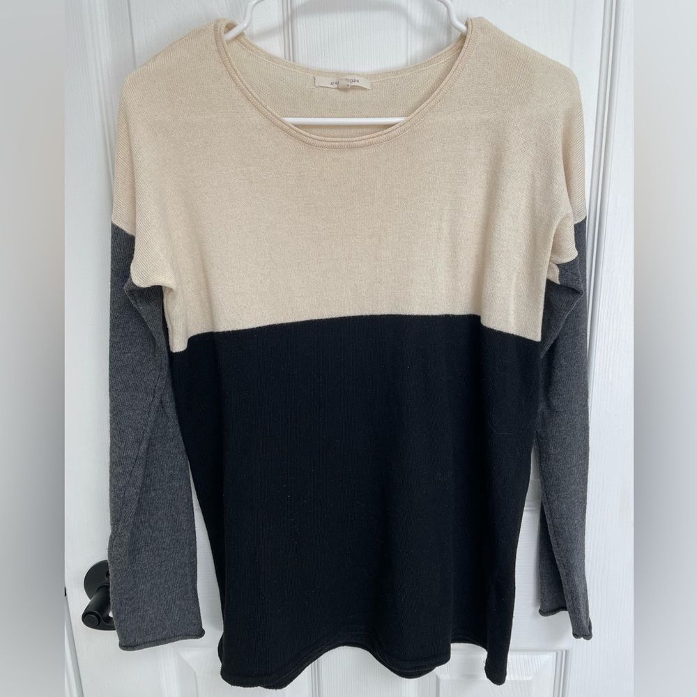 41 Hawthorn Wool Blend Cream Black Gray Color Block Sweater Women’s Size S